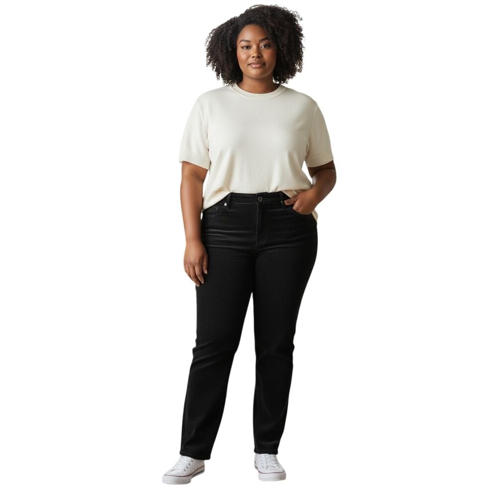 Lane Bryant Plus Size Women's Velour Velvet Jeans Pants Sz 22 Black Skinny